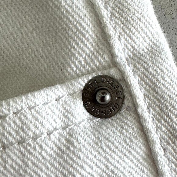 Diesel White Denim Overall Shorts - Size S - Picture 7 of 11